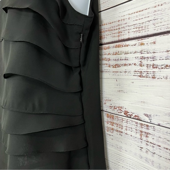 Coldwater Creek Black Tier Ruffle Sleeveless Blouse - Picture 5 of 12